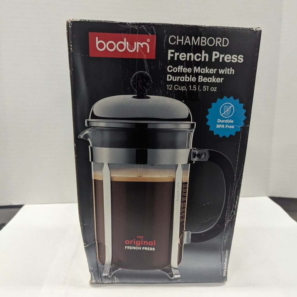 Bodum Chambord French Press 51oz | Stainless Steel & Glass